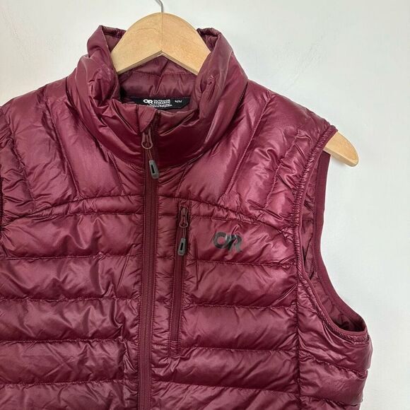 Outdoor Research Women’s Helium 800 Fill Down Vest in Kalamata Burgundy Red - Picture 7 of 11